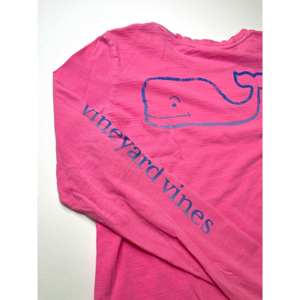 Vineyard Vines Pink Long Sleeve Whale Graphic T-Shirt Small Beach Tee 0298